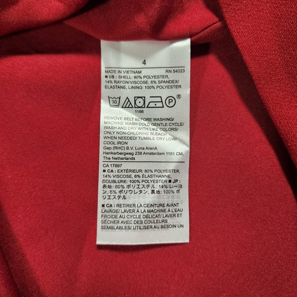 Banana Republic NWT Womens 4 Red Knee Length Belted Skirt Christmas Holiday - Picture 7 of 10